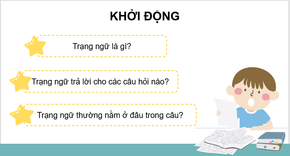 Giáo án điện tử (Luyện từ và câu lớp 4) Trạng ngữ chỉ thời gian, nơi chốn | PPT Tiếng Việt lớp 4 Chân trời sáng tạo