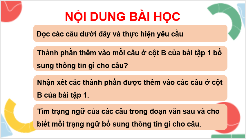 Giáo án điện tử (Luyện từ và câu lớp 4) Trạng ngữ lớp 4 | PPT Tiếng Việt lớp 4 Kết nối tri thức