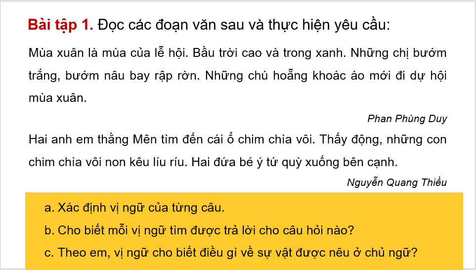 Giáo án điện tử (Luyện từ và câu lớp 4) Luyện tập về vị ngữ | PPT Tiếng Việt lớp 4 Chân trời sáng tạo