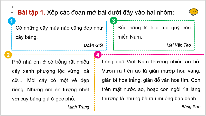 Giáo án điện tử Viết đoạn mở bài cho bài văn miêu tả lớp 4 | PPT Tiếng Việt lớp 4 Chân trời sáng tạo