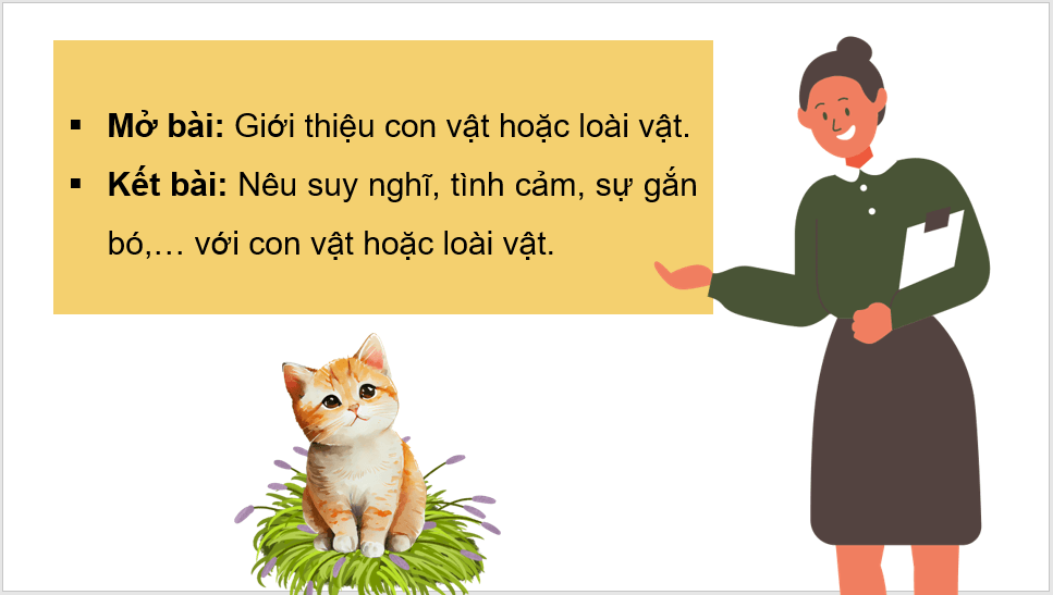 Giáo án điện tử Viết đoạn mở bài và đoạn kết bài cho bài văn miêu tả con vật lớp 4 | PPT Tiếng Việt lớp 4 Chân trời sáng tạo