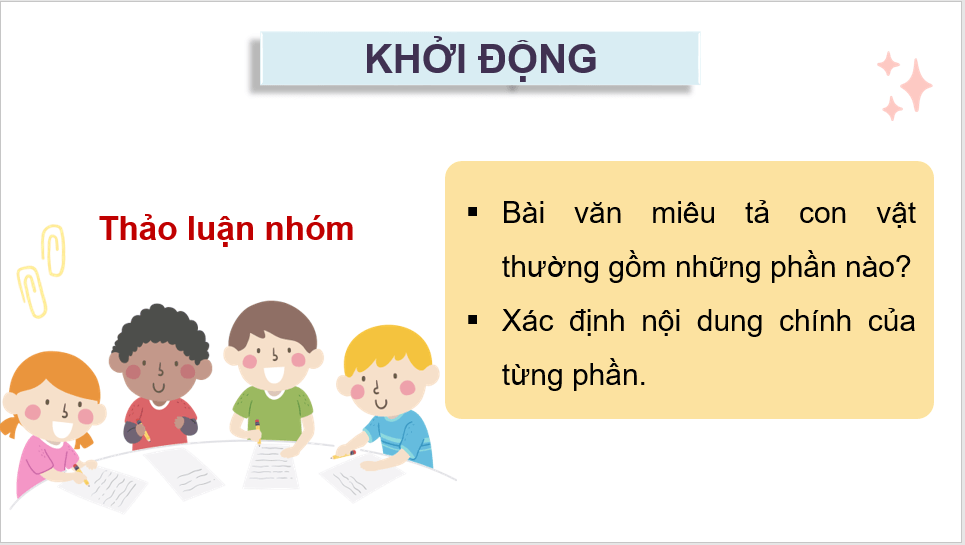 Giáo án điện tử Viết đoạn văn cho bài văn miêu tả con vật lớp 4 | PPT Tiếng Việt lớp 4 Chân trời sáng tạo