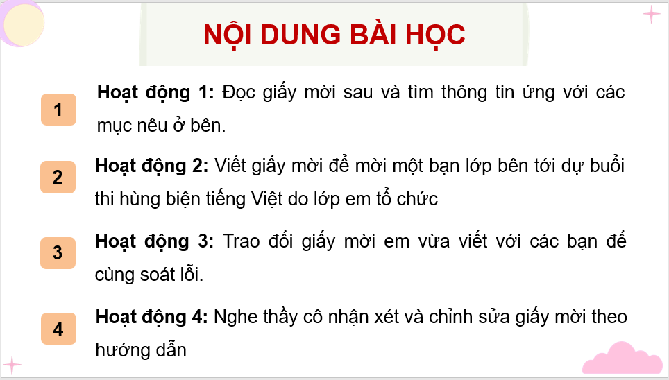 Giáo án điện tử Viết giấy mời lớp 4 | PPT Tiếng Việt lớp 4 Kết nối tri thức