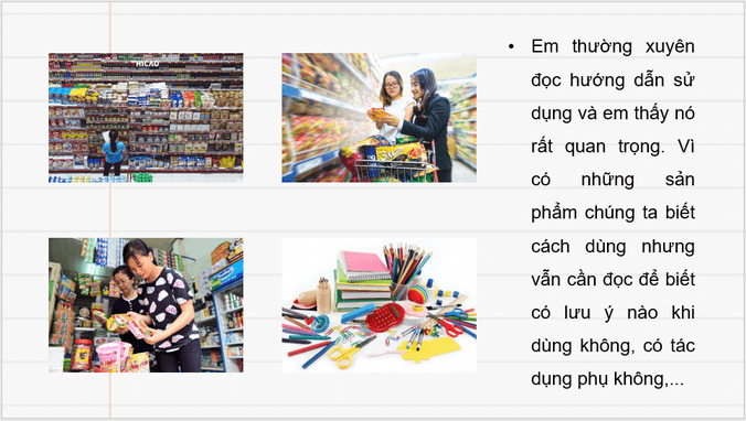 Giáo án điện tử Viết hướng dẫn sử dụng một số sản phẩm lớp 4 | PPT Tiếng Việt lớp 4 Cánh diều