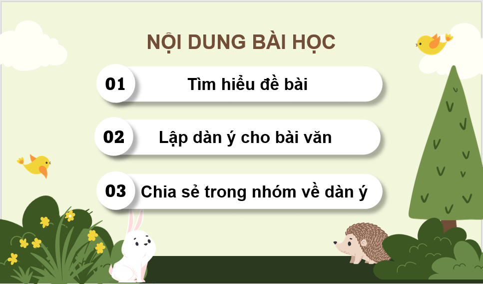 Giáo án điện tử Luyện tập lập dàn ý cho bài văn miêu tả cây cối lớp 4 | PPT Tiếng Việt lớp 4 Chân trời sáng tạo