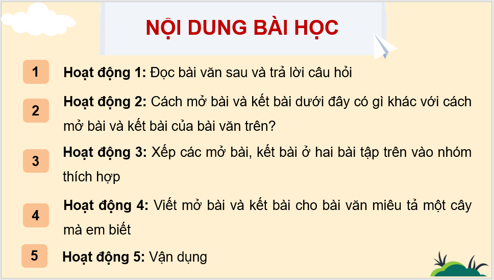 Giáo án điện tử Luyện viết mở bài, kết bài cho bài văn miêu tả cây cối lớp 4 | PPT Tiếng Việt lớp 4 Kết nối tri thức