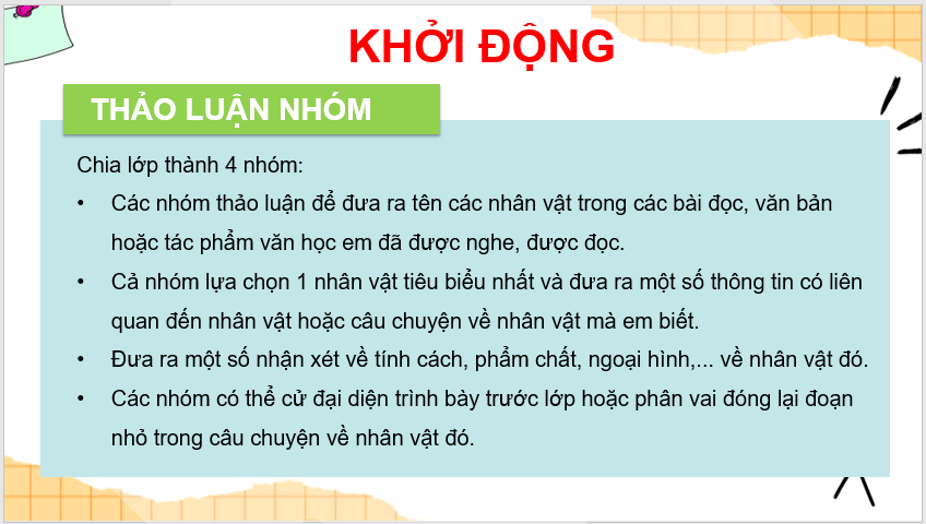 Giáo án điện tử Tìm ý cho đoạn văn nêu tình cảm, cảm xúc về một nhân vật trong văn học lớp 4 | PPT Tiếng Việt lớp 4 Kết nối tri thức