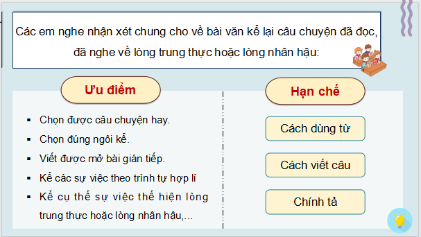 Giáo án điện tử Trả bài văn kể chuyện (trang 31, 32) lớp 4 | PPT Tiếng Việt lớp 4 Chân trời sáng tạo