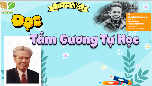 Giáo án điện tử Tấm gương tự học lớp 5 | PPT Tiếng Việt lớp 5 Kết nối tri thức