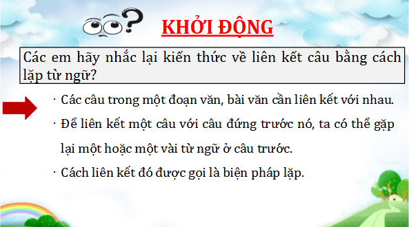 Giáo án điện tử Luyện từ và câu: Liên kết câu bằng cách thay thế từ ngữ lớp 5 | PPT Tiếng Việt lớp 5 Cánh diều