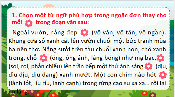 Giáo án điện tử Luyện từ và câu: Luyện tập sử dụng từ ngữ trang 130, 131 lớp 5 | PPT Tiếng Việt lớp 5 Chân trời sáng tạo