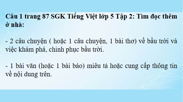 Giáo án điện tử Đọc sách báo về bầu trời và việc khám phá, chinh phục bầu trời lớp 5 | PPT Tiếng Việt lớp 5 Cánh diều
