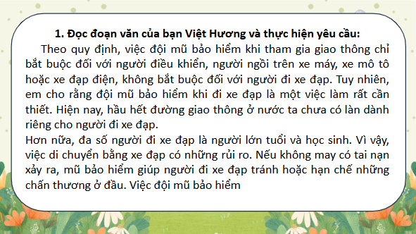 Giáo án điện tử Đoạn văn nêu lí do tán thành hoặc phản đối một hiện tượng, sự việc lớp 5 | PPT Tiếng Việt lớp 5 Chân trời sáng tạo
