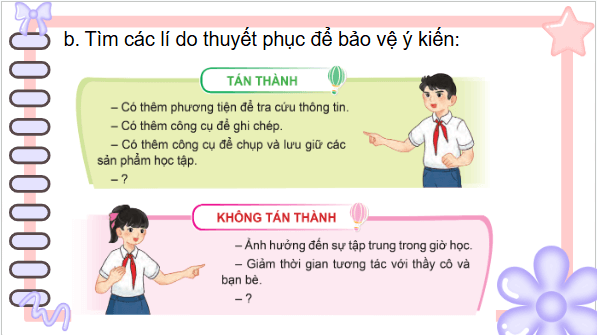 Giáo án điện tử Luyện tập tìm ý cho đoạn văn nêu lí do tán thành hoặc phản đối một hiện tượng, sự việc lớp 5 | PPT Tiếng Việt lớp 5 Chân trời sáng tạo