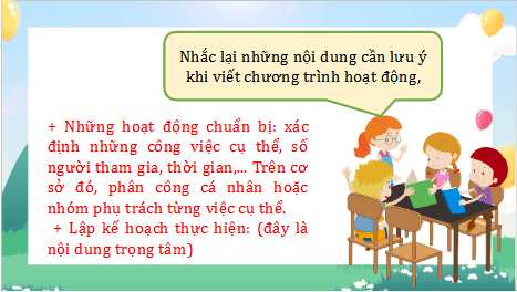 Giáo án điện tử Viết chương trình hoạt động (Bài viết số 1) lớp 5 | PPT Tiếng Việt lớp 5 Kết nối tri thức