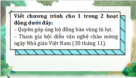 Giáo án điện tử Viết chương trình hoạt động (Bài viết số 2) lớp 5 | PPT Tiếng Việt lớp 5 Kết nối tri thức