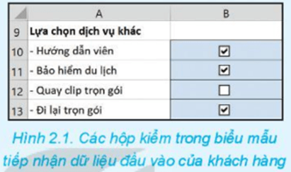 Giáo án Chuyên đề Tin học 10 Kết nối tri thức Bài 2: Tạo biểu mẫu khách hàng với hộp kiểm