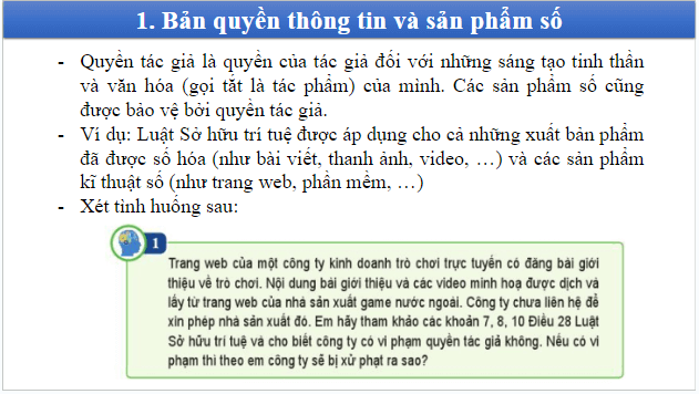 Giáo án điện tử Tin 10 Cánh diều Bài 1: Tuân thủ pháp luật trong môi trường số | PPT Tin học 10