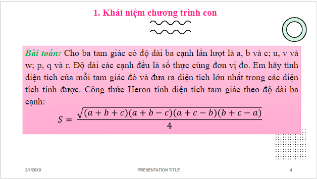 Giáo án điện tử Tin 10 Cánh diều Bài 10: Chương trình con và thư viện các chương trình con có sẵn | PPT Tin học 10