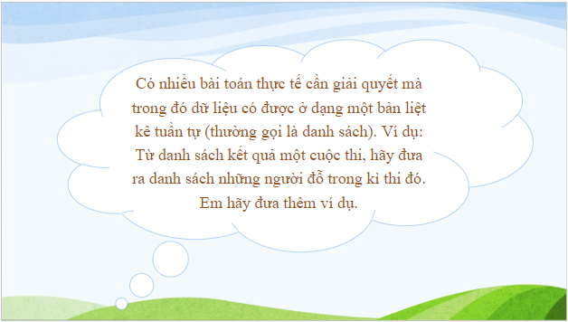 Giáo án điện tử Tin 10 Cánh diều Bài 14: Kiểu dữ liệu danh sách - Xử lí danh sách | PPT Tin học 10