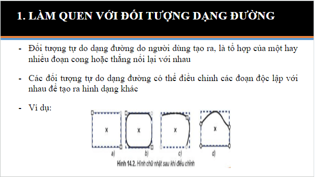 Giáo án điện tử Tin 10 Kết nối tri thức Bài 14: Làm việc với đối tượng đường và văn bản | PPT Tin học 10