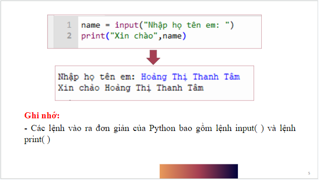 Giáo án điện tử Tin 10 Kết nối tri thức Bài 18: Các lệnh vào ra đơn giản | PPT Tin học 10