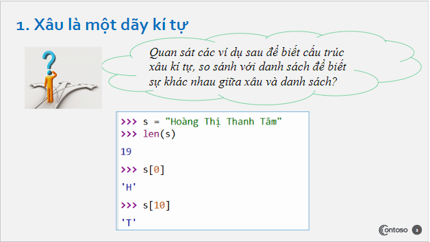 Giáo án điện tử Tin 10 Kết nối tri thức Bài 24: Xâu kí tự | PPT Tin học 10