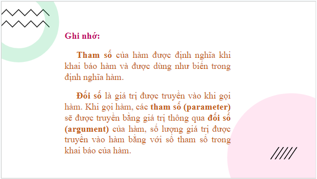 Giáo án điện tử Tin 10 Kết nối tri thức Bài 27: Tham số của hàm | PPT Tin học 10