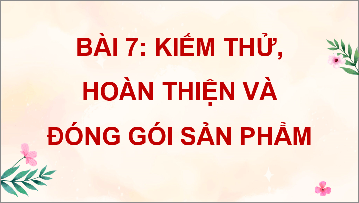 Giáo án điện tử Chuyên đề Tin 10 Kết nối tri thức Bài 7: Kiểm thử, hoàn thiện và đóng gói sản phẩm | PPT Chuyên đề Tin học 10