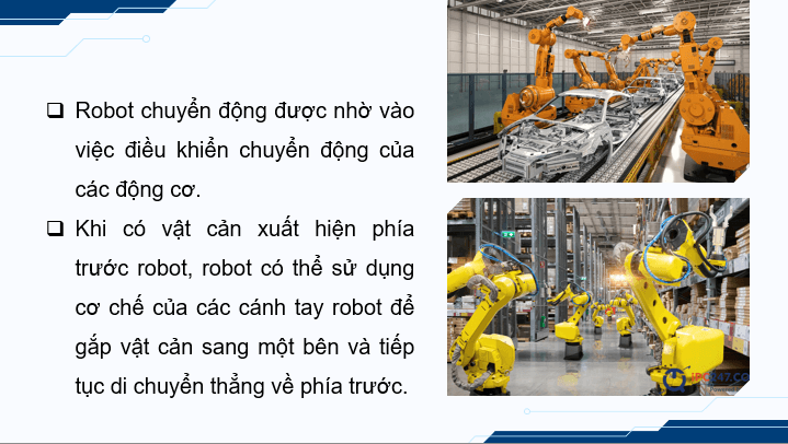 Giáo án điện tử Chuyên đề Tin 10 Kết nối tri thức Bài 9: Điều khiển robot chuyển động | PPT Chuyên đề Tin học 10