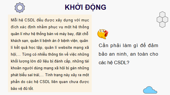 Giáo án điện tử Tin 11 Kết nối tri thức Bài 15: Bảo mật và an toàn hệ cơ sở dữ liệu | PPT Tin học 11