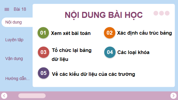 Giáo án điện tử Tin 11 Kết nối tri thức Bài 18: Thực hành xác định cấu trúc bảng và các trường khóa | PPT Tin học 11