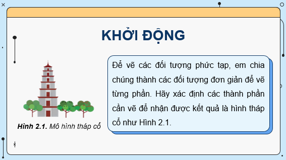 Giáo án điện tử Chuyên đề Tin 11 Kết nối tri thức Bài 2: Làm việc với đối tượng hình khối | PPT Chuyên đề học tập Tin học 11