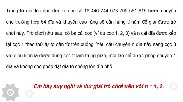 Giáo án điện tử Chuyên đề Tin 11 Kết nối tri thức Bài 4: Bài toán Tháp Hà Nội | PPT Chuyên đề học tập Tin học 11