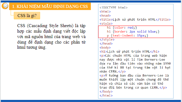 Giáo án điện tử Tin 12 Kết nối tri thức Bài 13: Khái niệm, vai trò của CSS | PPT Tin học 12