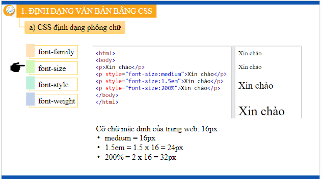 Giáo án điện tử Tin 12 Kết nối tri thức Bài 14: Định dạng văn bản bằng CSS | PPT Tin học 12