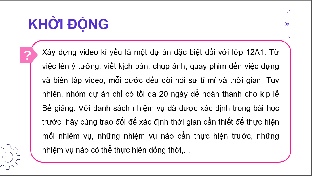 Giáo án điện tử Chuyên đề Tin 12 Kết nối tri thức Bài 2: Thiết lập tiến độ dự án | PPT Chuyên đề học tập Tin học 12