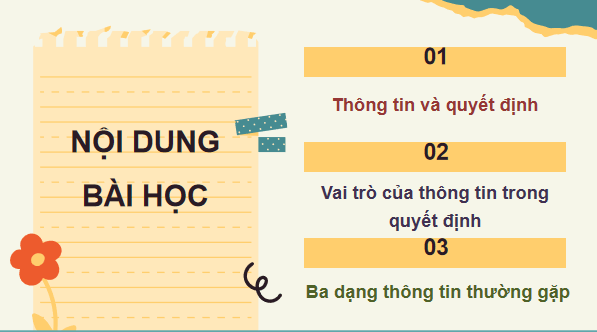 Giáo án điện tử Tin học lớp 3 Kết nối tri thức Bài 1: Thông tin và quyết định | PPT Tin học lớp 3