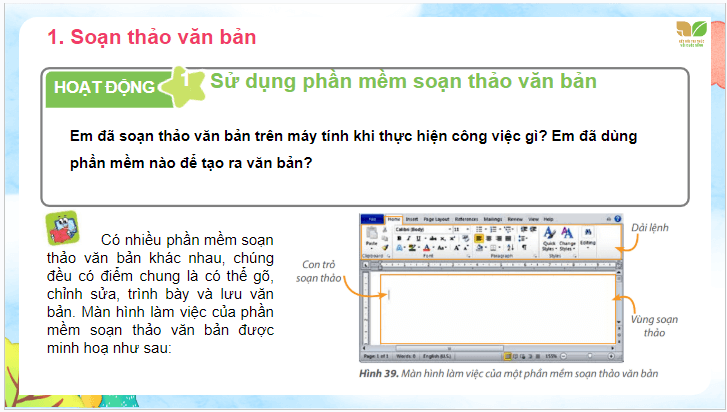 Giáo án điện tử Tin học lớp 4 Kết nối tri thức Bài 10: Phần mềm soạn thảo văn bản | PPT Tin học 4