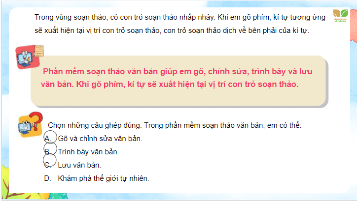 Giáo án điện tử Tin học lớp 4 Kết nối tri thức Bài 10: Phần mềm soạn thảo văn bản | PPT Tin học 4