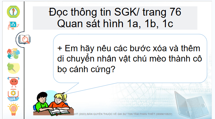 Giáo án điện tử Tin học lớp 4 Chân trời sáng tạo Bài 14: Điều khiển nhân vật chuyển động trên sân khấu | PPT Tin học 4