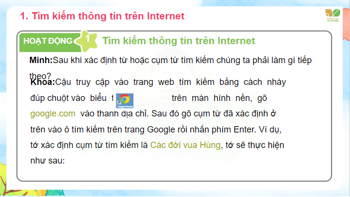 Giáo án điện tử Tin học lớp 4 Kết nối tri thức Bài 4: Tìm kiếm và trao đổi thông tin | PPT Tin học 4
