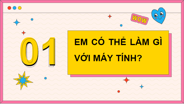 Giáo án điện tử Tin học lớp 5 Kết nối tri thức Bài 1: Em có thể làm gì với máy tính? | PPT Tin học 5