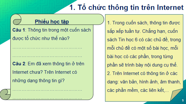 Giáo án điện tử Tin 6 Kết nối tri thức Bài 6: Mạng thông tin toàn cầu | PPT Tin học 6