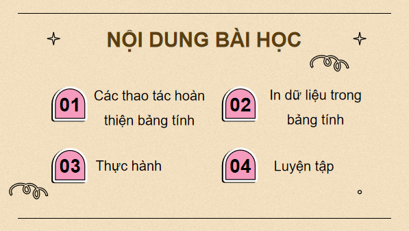 Giáo án điện tử Tin 7 Kết nối tri thức Bài 10: Hoàn thiện bảng tính | PPT Tin học 7