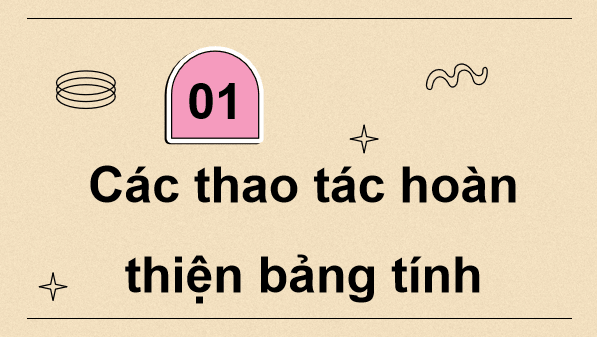 Giáo án điện tử Tin 7 Kết nối tri thức Bài 10: Hoàn thiện bảng tính | PPT Tin học 7
