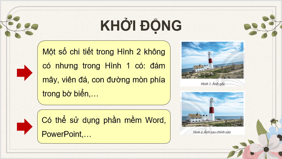 Giáo án điện tử Tin 8 Chân trời sáng tạo Bài 10B: Xoay, cắt, thêm chữ vào ảnh | PPT Tin học 8