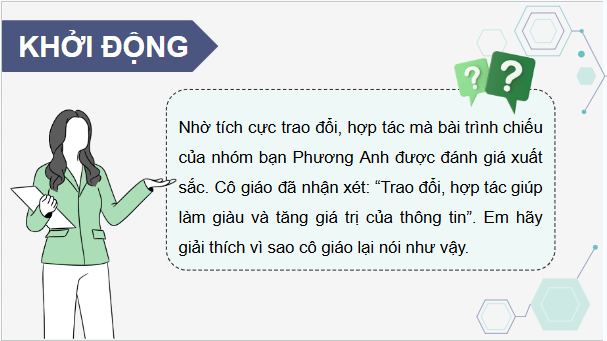 Giáo án điện tử Tin 9 Cánh diều Bài 1: Sử dụng bài trình chiếu trong trao đổi thông tin | PPT Tin học 9