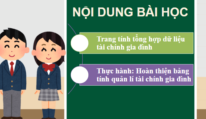 Giáo án điện tử Tin 9 Kết nối tri thức Bài 13a: Hoàn thiện bảng tính quản lí tài chính gia đình | PPT Tin học 9