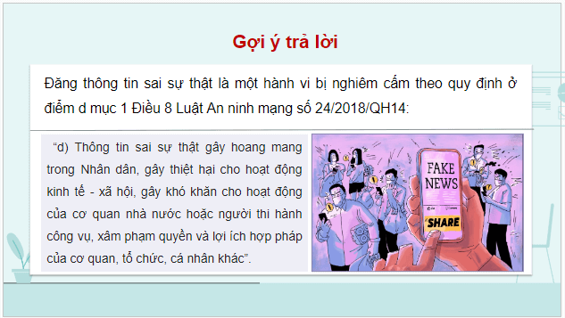 Giáo án điện tử Tin 9 Cánh diều Bài 2: Khía cạnh pháp lí, đạo đức, văn hoá của việc trao đổi thông tin qua mạng | PPT Tin học 9